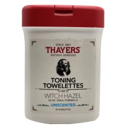 Thayers Toning Towelltes - Witch Hazel/Aloe Vera Formula - Unscented-25 Count