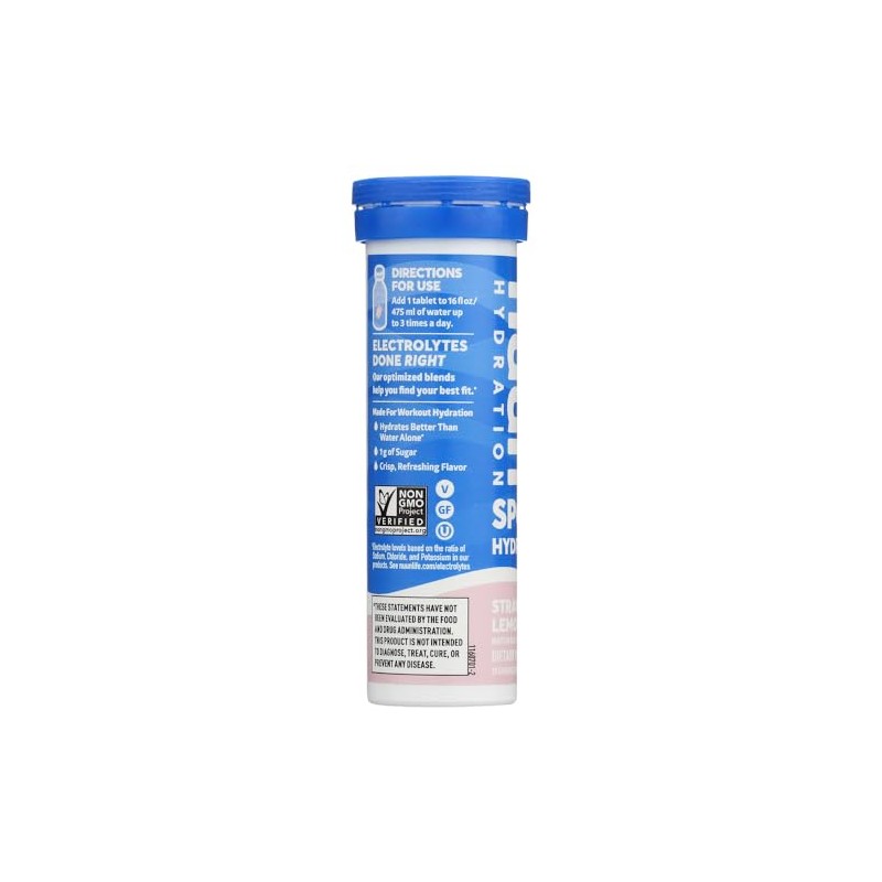 Nuun Hydration Pastillas de bebida electrolítica de limonada de fresa