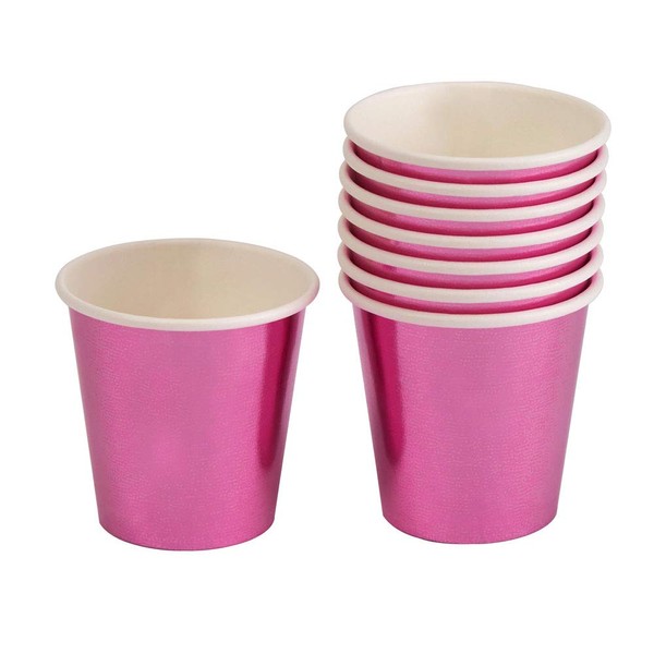Neviti 776391 Pink Foil Mini Cup/Shot Glass-8 Pack Paper, 8 Count (Pack of 1)