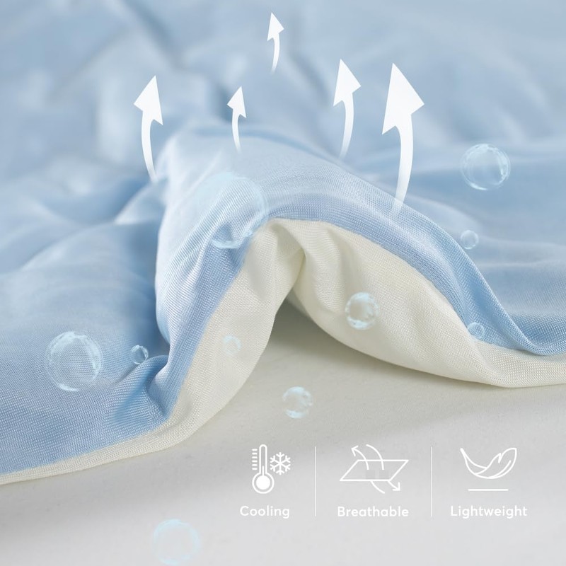 KASENTEX Silky Cool Comforter - Reversible Blue Full Size
