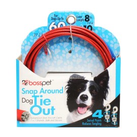 MPP Snap Around 2 Piece Dog Tree Tie Out Tether Cable Secure System Hold Up To 60lbs