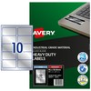 Avery L6012-20 Heavy Duty Weatherproof Labels (A4 Sheets of 96