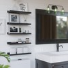 RICHER HOUSE 5 Set Floating Wall Mounted Shelves, Black Shelves