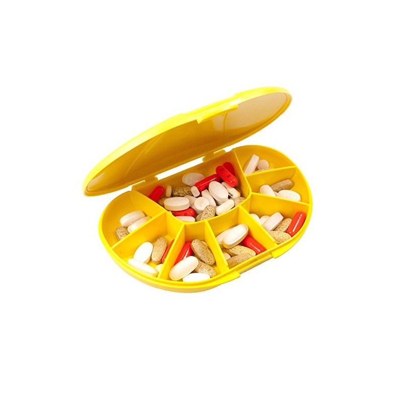 VitaCarry 8-Compartment Travel Vitamin, Medication, and Supplement Pill Box, Holds