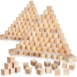 300 1-inch raw Wood Cubes, Natural Craft Wood Blocks, Suitable for DIY Projects, Carving, Painting and Home décor