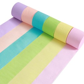 Crepe Paper Streamers in 6 Colors 492ft,Party Decorations Paper Streamers 6 Rolls for Birthday,Bachelorette,Baby Shower,Wedding,Bridal Shower Streamers Party Supplies Decor (Style C)