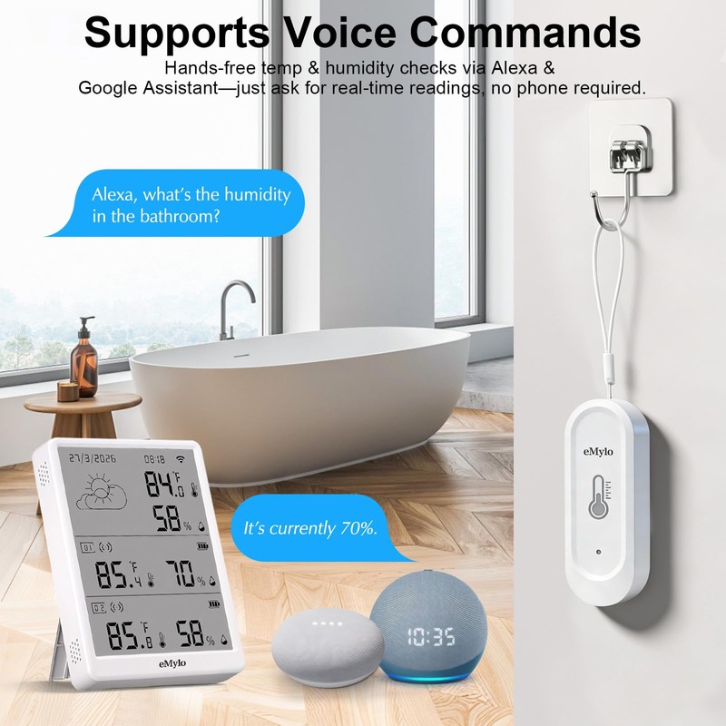 eMylo WiFi Thermometer Hygrometer 3 Pack, Smart Digital Indoor Temperature