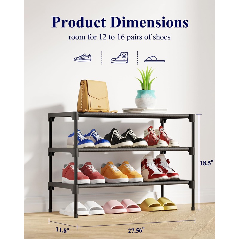 Kitsure Shoe Rack - Non-Woven Shoe Rack Shelf, Shoe Organizer