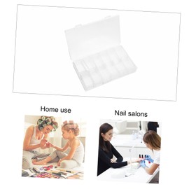 Operitacx 24grids Transparent Nail Art Organizer Box for Manicure Tools Storage Container Detachable Design for Desktop and Craft Supplies