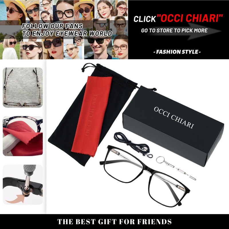 OCCI CHIARI Mens Progressive Multifocus Reading Glasses Transition Bifocal Readers(+300)