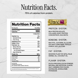 David High Protein Bars No Sugar - Sugar Free Protein Bars, Low Carb, Gluten Free - 28g of Protein, 150 Calories - David Bar On-The-Go Snack - Red Velvet, Pack of 12