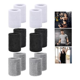 Y 6 Par Muñequeras Sudor Microfibra Algodon Gym Pulsera