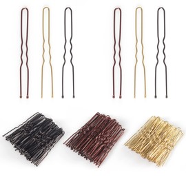 Reayou 150PCS 2.4 INCH U Shaped Hair Pins,Metal Curved Curly Waved Bun Clips,U Shape Bobby Pins,Salon Accessories Updo,Bobby Pins for Women Girls Grips Hairstyle