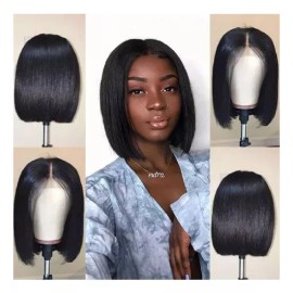 Generic Peluca Corta Recta Bobo Fibra Química Seda Alta Temperatura