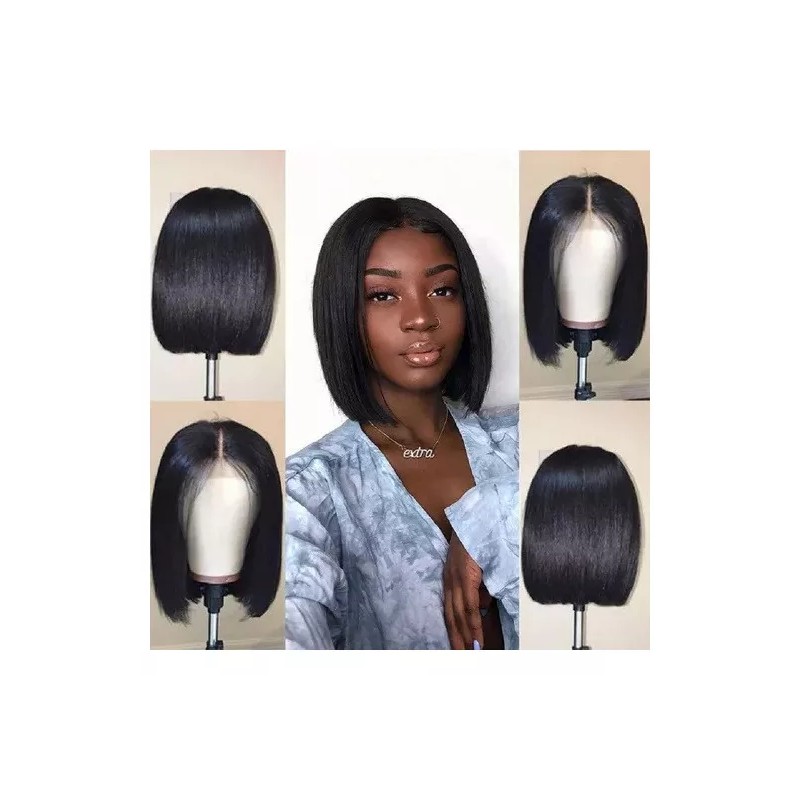 Generic Peluca Corta Recta Bobo Fibra Química Seda Alta Temperatura