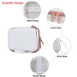 Elonbo Carrying Case for Make It Real Snap N' Glam Hair Styling Set, Girls Hair Styling Tool Storage Bag, Butterfly Gem Travel Organizer Holder, Pocket fits Reusable Bead Clips, Gems. White