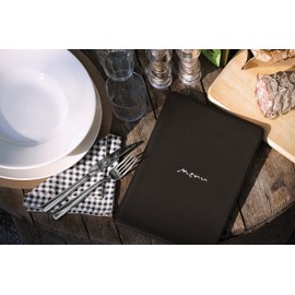 I LOVE MENU Toscana Menu Holder, PVC, Black, 23 x 16.2 x 0.7 cm