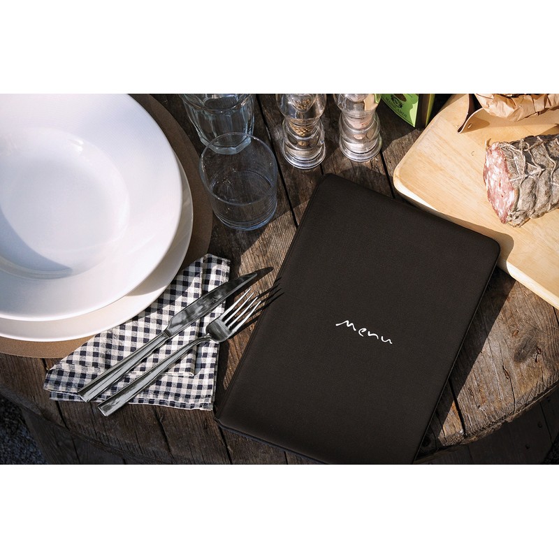 I LOVE MENU Toscana Menu Holder, PVC, Black, 23 x
