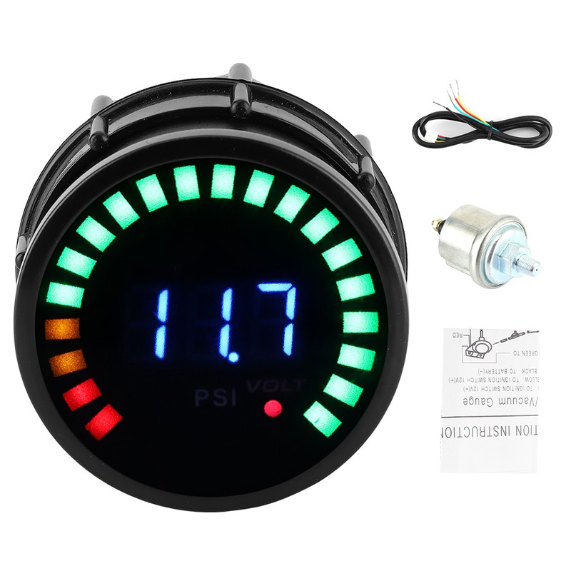 2in Digital Oil Pressure Gauge Meter 0‑120 PSI LED Display
