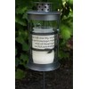 Metal Grave Lantern Round with Grave Light and Mourning Saying