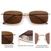 SOJOS SJ1215 Retro Rectangular Metal Polarised Sunglasses Men Women 90s