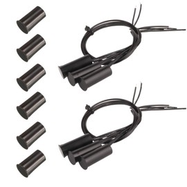 Gebildet 6pcs Black Built-in Security Contact Sensor for Window, Gate, Alarm, Magnetic Reed Switch, Nearby Magnet - Connect Circuit, Magnet Removed - Break Circuit