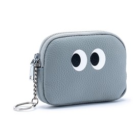 LOHGOU Genuine Leather Mini Coin Purse with Cute Coin Purse Keychain Small Coin Purse Leather Coin Case Lightweight Accessory Bag, blue
