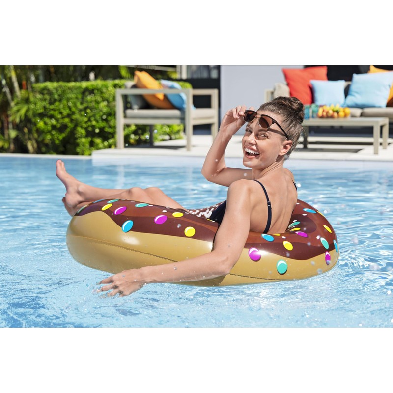 Bestway 36118 (1.07m) Diameter Donut Swim Ring for Adults (Brown)