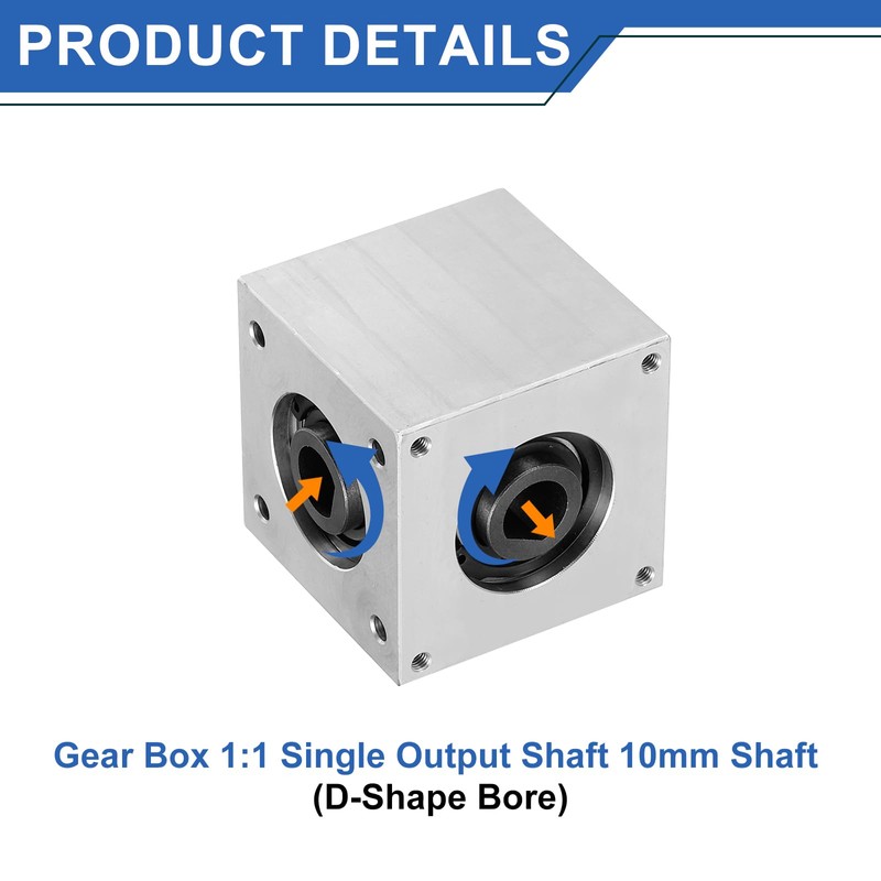 sourcing map Gear Box 90 Degree Right Angle Bevel Gearbox