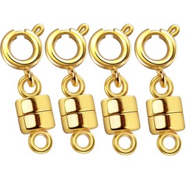Kcctoo - Cierre y cierres de collar - Conectores de bloqueo de tubo chapados en oro y plata para pulseras en capas, joyas, múltiples hebras, manualidades, collar, cierre espaciador