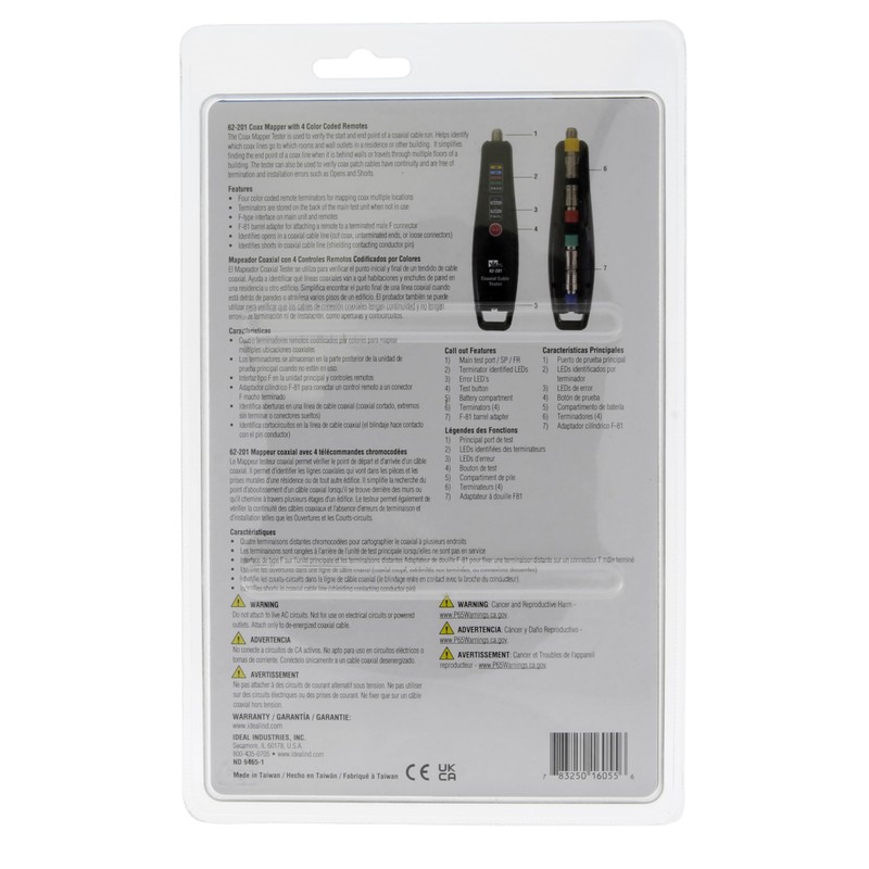 IDEAL Electrical 62-201 Coax Mapper w/ 4 Remotes