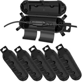 Extension Cord Cover Outdoor, NineLeaf Waterproof Electrical Connection Box IP54, Plug Cover for 12/14/16/18 Gauge Cords, Outdoor Plug Protector for Christmas Lights, Garden Tools,Black,6PK