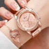 Set Regalo Mujer Reloj Collar Anillo Aretes Oro Rosa Rose