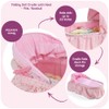 Badger Basket Folding Doll Cradle with Hood fits Dolls 18