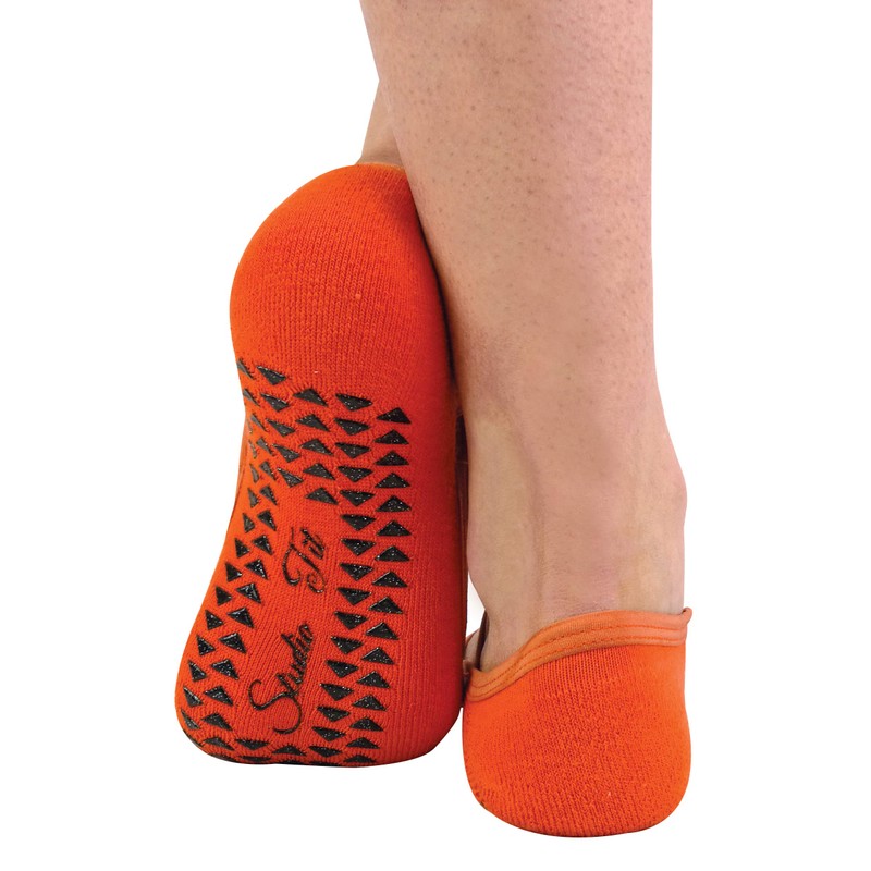 Sock Snob Women's Invisible Non-Slip Yoga Socks, orange