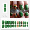 Green Glitter Press on Nails Short Square Fake Nails St