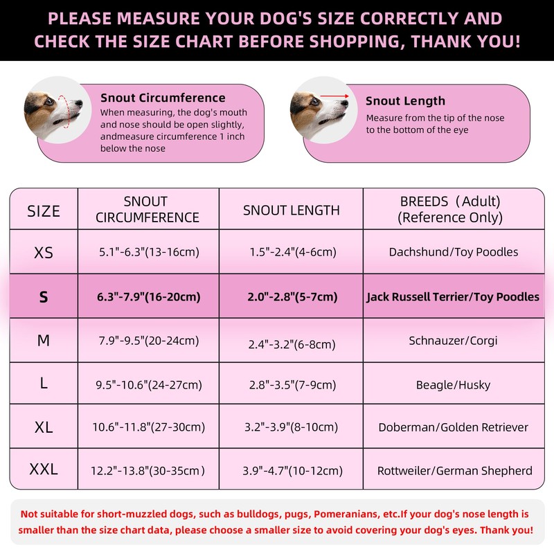JOYPAWS Dog Muzzle, Breathable Soft for Small Dogs to Anti