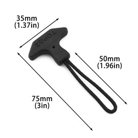 DGHAOP 4pcs T-Shaped Zipper Puller Black TPU Zipper Pull Cord Zipper Pulls Travel Bag Suitcase Backpack Zipper Puller