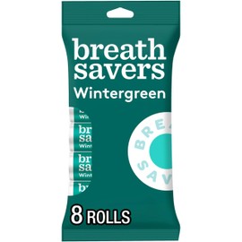 BREATH SAVERS Wintergreen Flavored Sugar Free Breath Mints Rolls, 0.75 oz (8 Count)