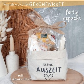 Wellness Gift | Gift Set Women with Relaxation Bath Foam | Small Time Out in Canvas Cotton Basket Gift Girlfriend | Relaxation Gift | Gifts Girlfriend | Birthday Gift Women