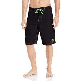 Hurley Men's One and Only 22 Inch Boardshort, Black/Neon Green, 31