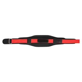 Sports Weightlifting Belt Breathable Sweat Absorbing Adjustable Tightness Waist Protection Belt Black and Red M (1.8‑2.5 Feet Waist 25‑32)