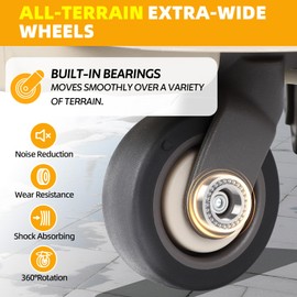 Rolling Crate Cart with Wheels,2 in 1 Utility Cart with Lockable Lids,132 lbs Foldable Shooping Cart with Aluminum Handle, Silent Wheel