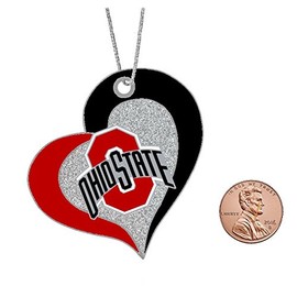 Ohio State Swirl Heart String Christmas Ornament