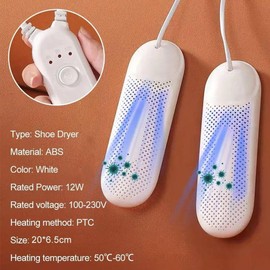 YUET Electric Shoe Dryer, Electric Shoe Dryer, Portable Shoe Dryer with 3 Modes Timer, Boot Dryer for Ski Boots, Socks, Shoes, Gloves (EU Plug, White), White, l