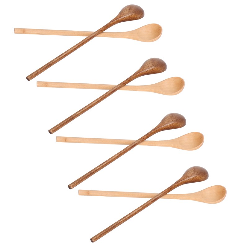 8 Pcs Wooden Spoon Beech Wood Safe Environmentally Friendly Wooden