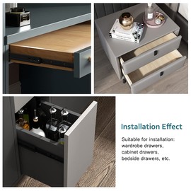 Full Extension Less Noise Drawer Slides 12 Inches, Drawer Slide Kit Fits Most Side-Mounted Drawer Systems,Full Extension Ball Bearing Heavy Duty 100 LB