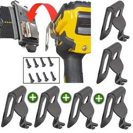 Drill Clip Hooks, Belt Clip, Belt Clip Hooks, Drill Holster for Belt, Drill Holder for Impact Driver, Tape Measuring Holder. (Pack 6, with 1 Drill Holster)