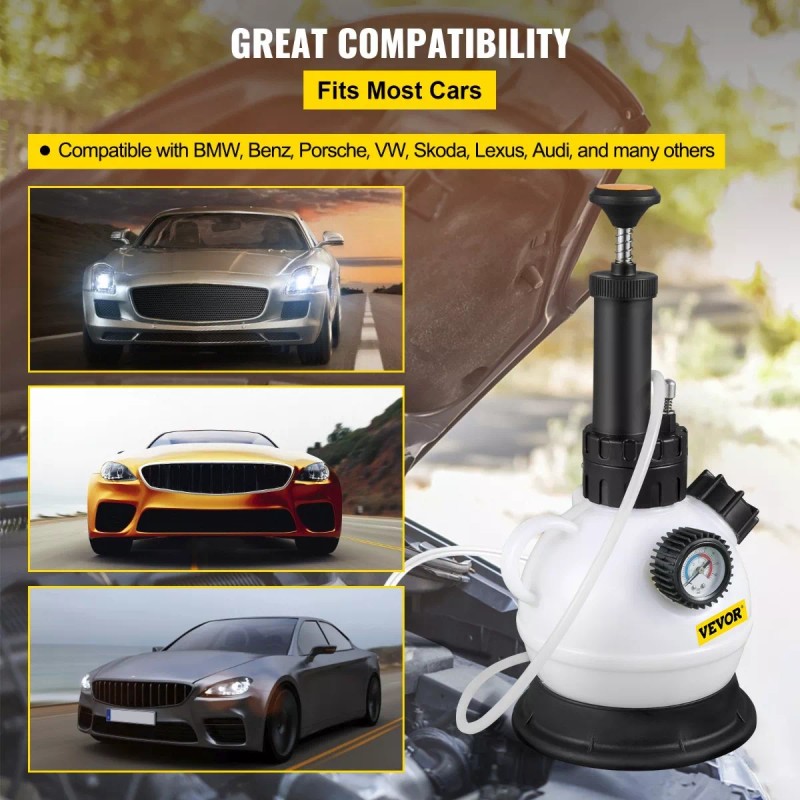 Vevor Purgador De Presion De Liquido De Frenos Con Manometro