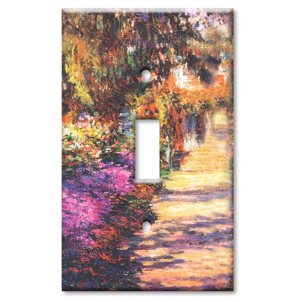 Printed Switchplate - Monet: II Viale del Giandino - Single Gang Toggle Metal Wall Plate